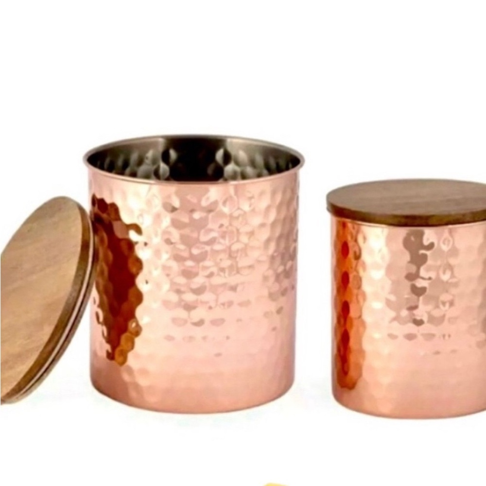 Uncommon James Hammered Copper Canister Set